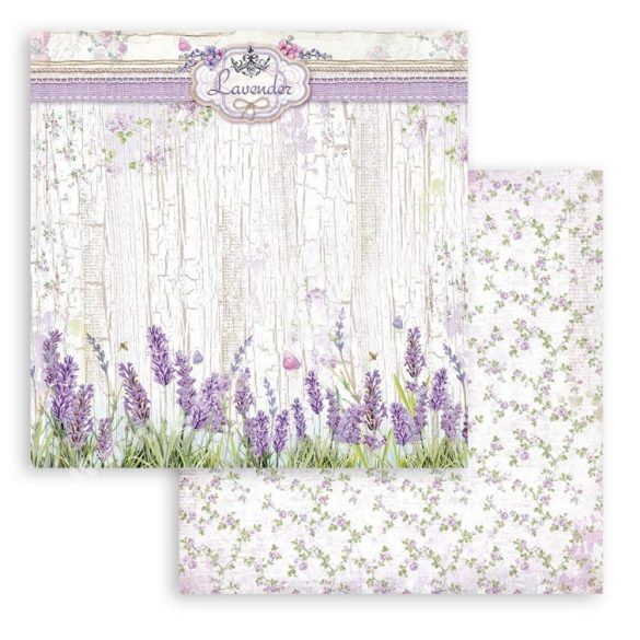 Scrapbook tömb, Provence Levendula, 20x20 cm, 10 db/csomag