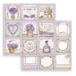Scrapbook tömb, Provence Levendula, 20x20 cm, 10 db/csomag
