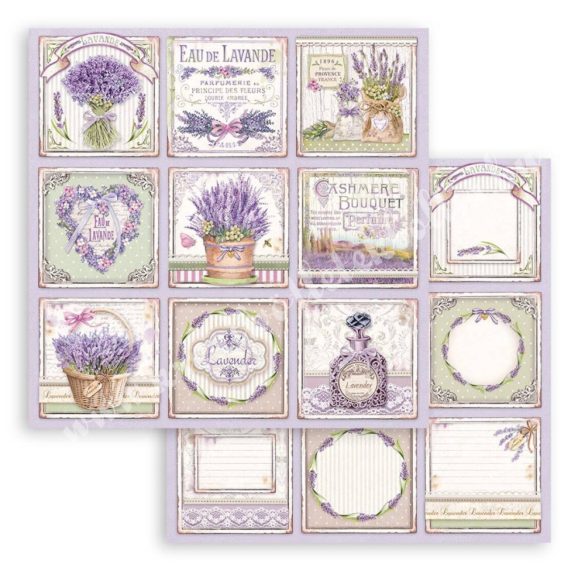 Scrapbook tömb, Provence Levendula, 20x20 cm, 10 db/csomag