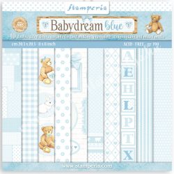 Scrapbook tömb, Babydream blue, 20x20 cm, 10 db/csomag