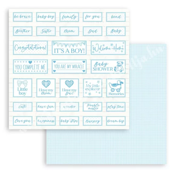 Scrapbook tömb, Babydream blue, 20x20 cm, 10 db/csomag