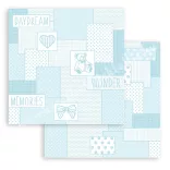 Scrapbook tömb, Babydream blue, 20x20 cm, 10 db/csomag