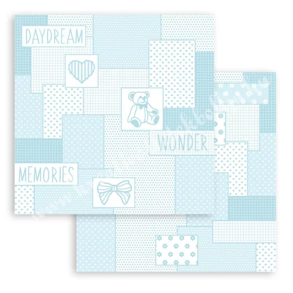 Scrapbook tömb, Babydream blue, 20x20 cm, 10 db/csomag
