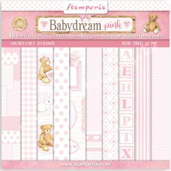 Scrapbook tömb, Babydream pink, 20x20 cm, 10 db/csomag