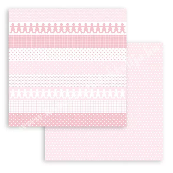 Scrapbook tömb, Babydream pink, 20x20 cm, 10 db/csomag