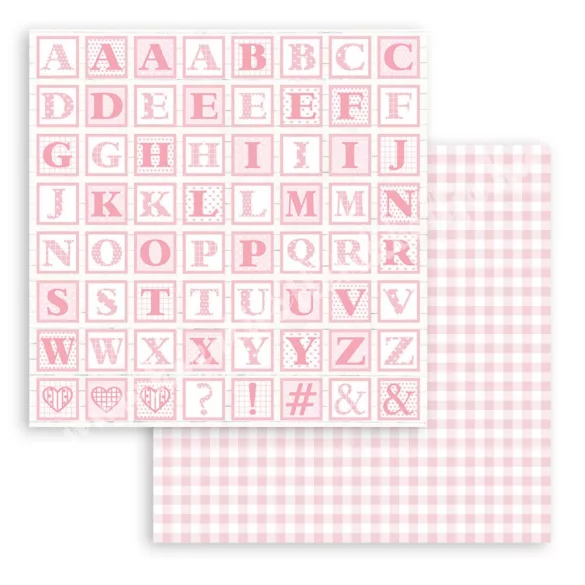 Scrapbook tömb, Babydream pink, 20x20 cm, 10 db/csomag