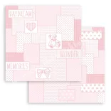 Scrapbook tömb, Babydream pink, 20x20 cm, 10 db/csomag