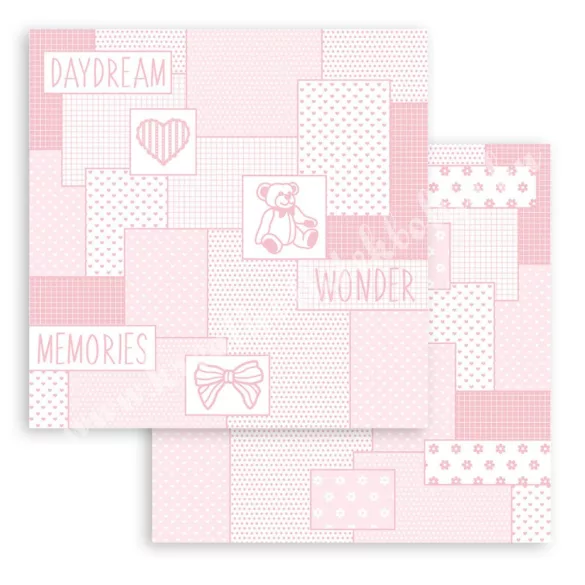 Scrapbook tömb, Babydream pink, 20x20 cm, 10 db/csomag