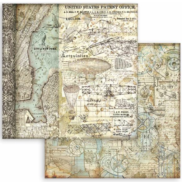 Scrapbook tömb, Hátterek, 20,3x20,3 cm, 10 db/csomag