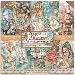   Scrapbook tömb, Fantasztikus utazás, 20,3x20,3 cm, 10 db/csomag