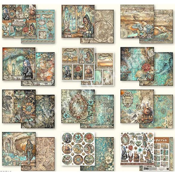 Scrapbook tömb, Fantasztikus utazás, 20,3x20,3 cm, 10 db/csomag