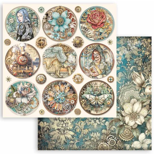 Scrapbook tömb, Fantasztikus utazás, 20,3x20,3 cm, 10 db/csomag