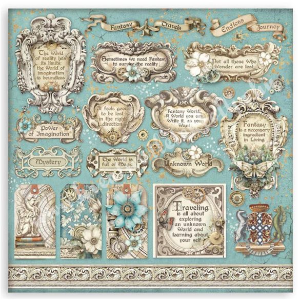 Scrapbook tömb, Fantasztikus utazás, 20,3x20,3 cm, 10 db/csomag