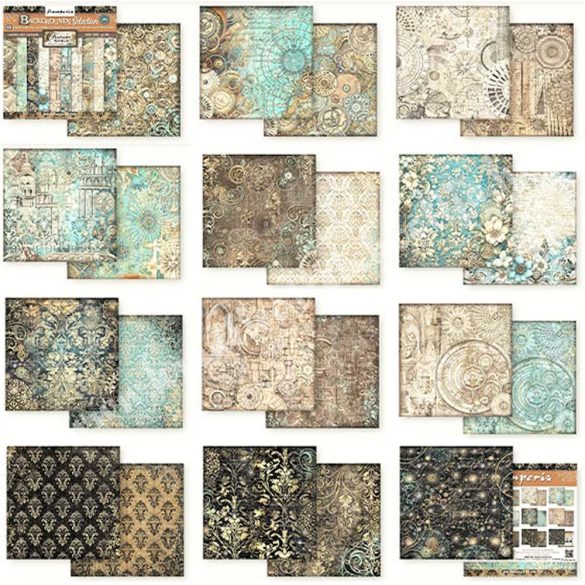 Scrapbook tömb, Hátterek, 20,3x20,3 cm, 10 db/csomag