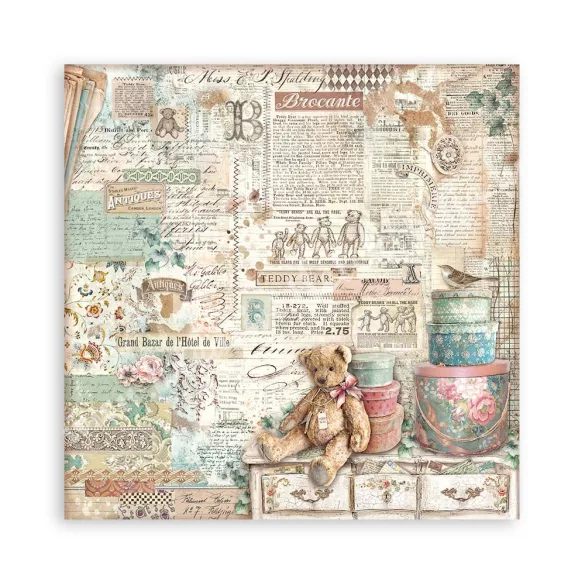 Scrapbook tömb, antikvitás, 20,3x20,3 cm, 22 db/csomag