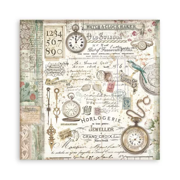 Scrapbook tömb, antikvitás, 20,3x20,3 cm, 22 db/csomag