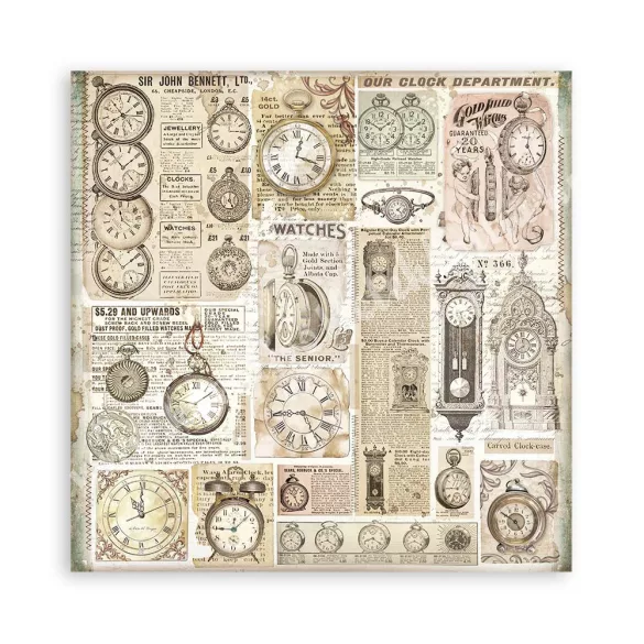 Scrapbook tömb, antikvitás, 20,3x20,3 cm, 22 db/csomag