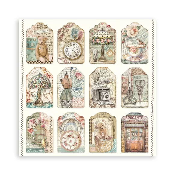 Scrapbook tömb, antikvitás, 20,3x20,3 cm, 22 db/csomag