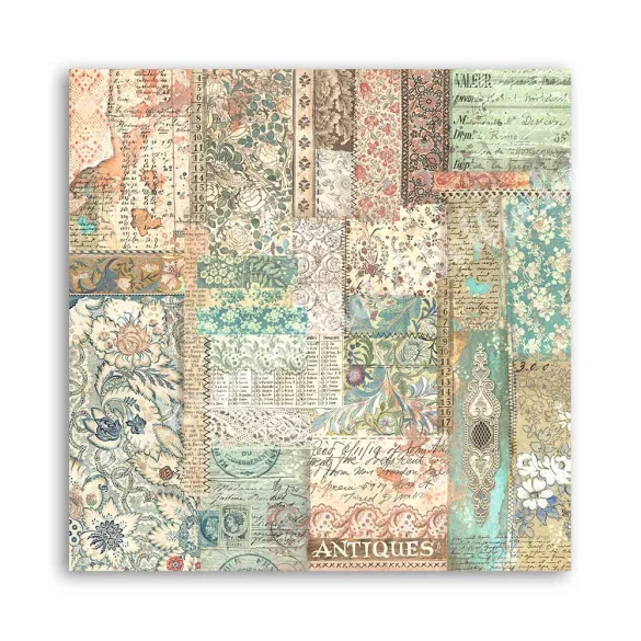 Scrapbook tömb, antikvitás, 20,3x20,3 cm, 22 db/csomag