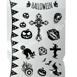 Tetováló matrica, halloween, 10x14 cm