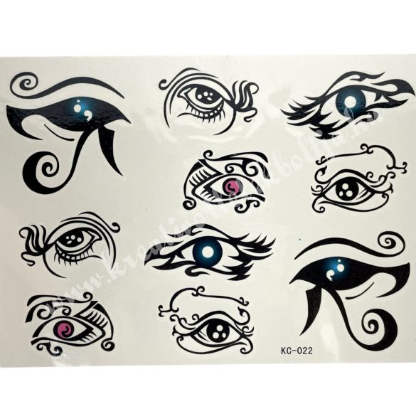 Tetováló matrica, Hórusz szem, 15x10 cm