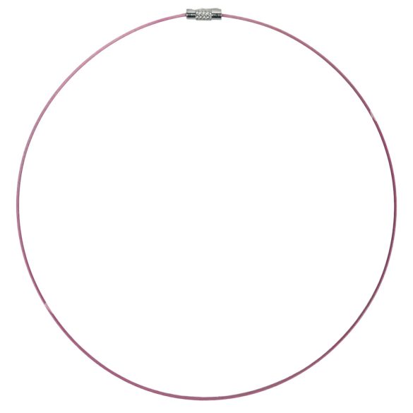 Acél nyaklánc alap, rózsaszín, 1 mm, 14,5 cm