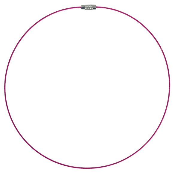 Acél nyaklánc alap, pink, 1 mm, 14,5 cm