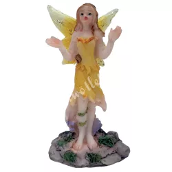 Polyresin tündér, álló, sárga, 3,7x6,5 cm