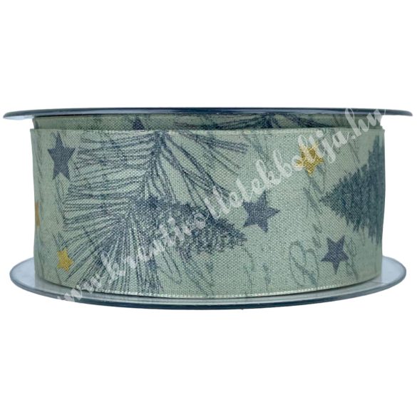 Karácsonyi szalag, fenyő, 4 cm (160)