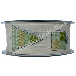   Karácsonyi szalag, csillag, fenyő és ajándék, 4 cm (165)