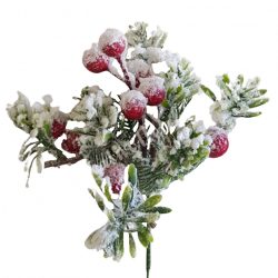 Betűzős havas pick, piros bogyókkal, 21 cm