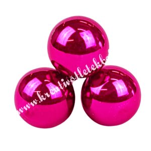 Betűzős üveggömb, pink fényes, 3 db/csokor, 2,5 cm