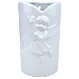 Porcelán párologtató radiátorra, angyal, fehér, 9x16 cm