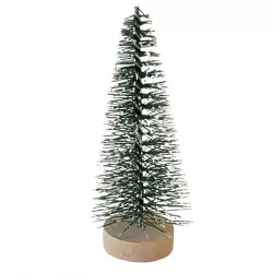 Zöld fenyőfa, fa talpon, 15 cm