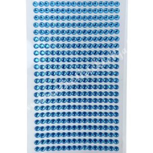 Öntapadós strassz, kék, 5 mm