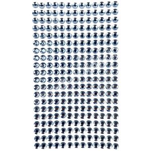 Öntapadós strassz, ezüst, 6 mm