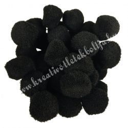 Pompon, fekete, 15 mm, 100 darab/csomag