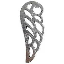 Fémmedál, angyalszárny, ezüst, 1x2,5 cm