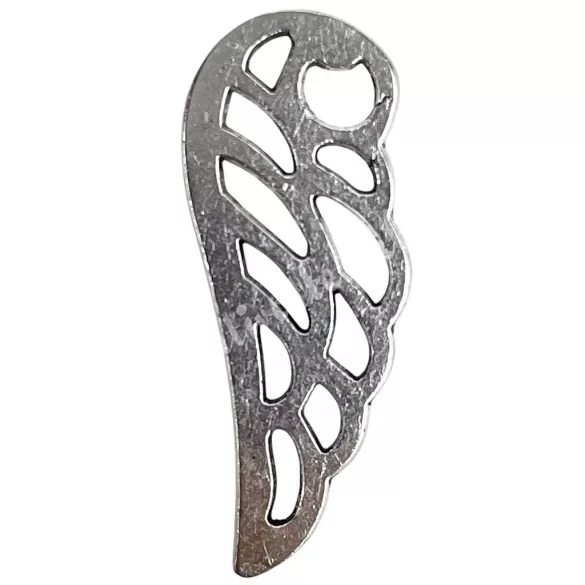 Fémmedál, angyalszárny, ezüst, 1x2,5 cm