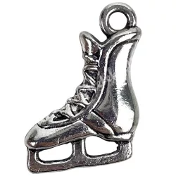 Fémmedál, korcsolya, platina, 1,3x2 cm