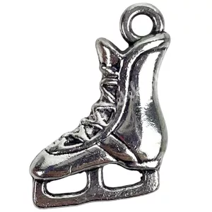 Fémmedál, korcsolya, platina, 1,3x2 cm