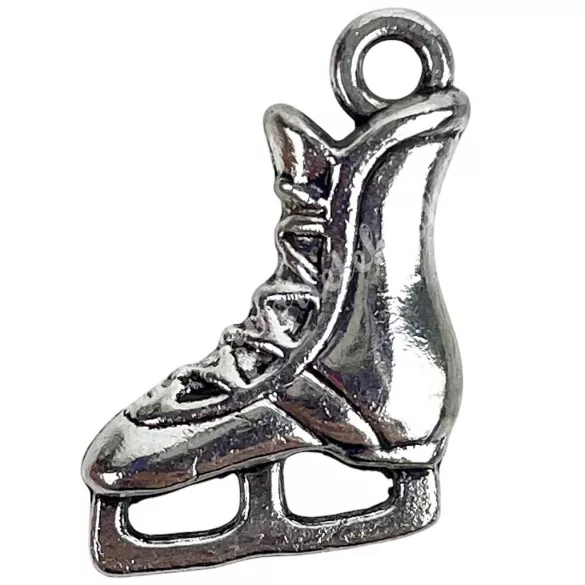 Fémmedál, korcsolya, platina, 1,3x2 cm