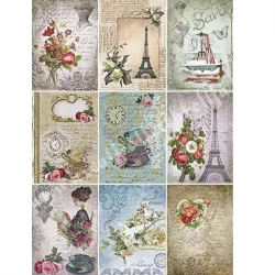 Rizspapír, Vintage romantikus hangulatok, A4 (R0534)