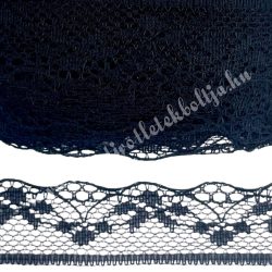 Nylon csipke, fekete, 1,9 cm