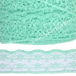 Nylon csipke, mentazöld, 2,3 cm