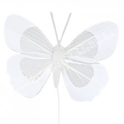 Betűzős pillangó, fehér, 7,5x6,7 cm