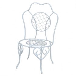 Fém szék, fehér, 6,5x11 cm