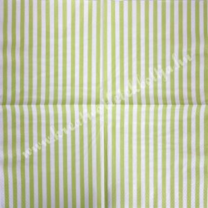 Szalvéta, mintás, zöld-fehér csíkos, 33x33 cm (18) 