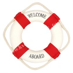 Akasztós dísz, mentőöv, piros, 25 cm