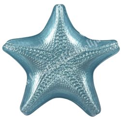 Üvegtál, tengeri csillag, gyöngyház türkiz, 15,5x15 cm